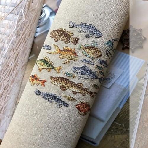 Stich Cross Stitch Kits Craft ocean fish 1 Counted cross stitch Needlework Embroidery Cross-Stitching