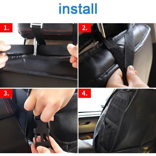 Auto Seat Storage Bag Multi-Pocket Tissue Holder Mesh Pocket Organizer for Small Items Car Seat Organizer Seat Side Hanging Bag