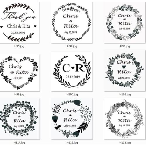 Flowers wedding custom stamps from ink business name address invitation hand clipping stamps 40 laps