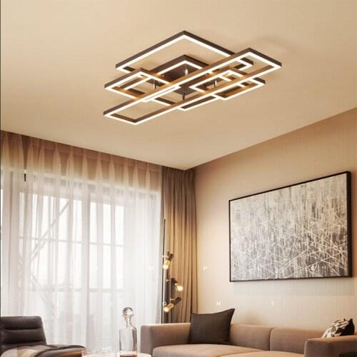 Led ceiling lamp new simple Nordic bedroom lamp living room lamp Geometrical frame Indoor Lighting RC Dimmable Pendant light