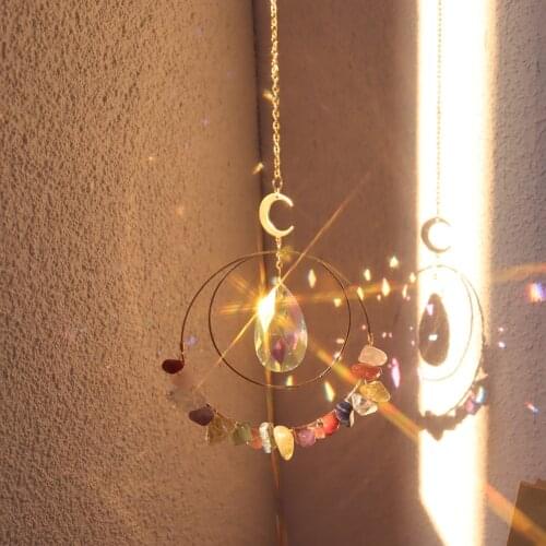 Home Decoration Wind Chime Pendant Crystal Glasses Rainbow Ray Wind Spinner Bedroom Living Room Window Decoration For room
