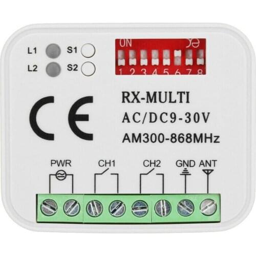 Universal Remote Control Switch Receiver 300-868MHz Multi-frequency Intelligent Controller 9-30V Garage Door Remote Control