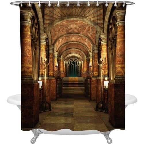 Waterproof Shower Curtains Corridor Palace Ancient Building Shower Curtain Frabic Polyester Bathroom decor Curtain