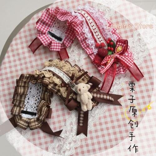 Lolita Retro Soft Sister Cute Bowknot Berry Daily Hair band Daily Small Fresh Hair Clip Kawaii Handwork Hair Ornaments Cosplay