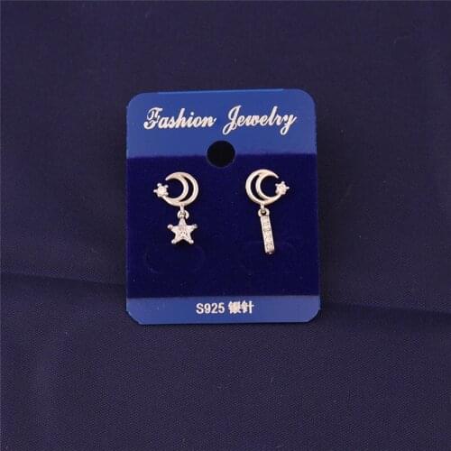 Hot Sale Women Earrings Moon Shape Design Sparkling Crystals Gift For BFF High Taste Copper Material Dropshipping