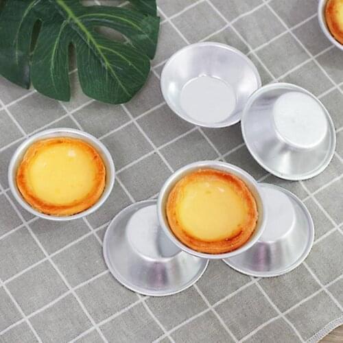 1PCAluminum Alloy Egg Tart Molds Round Cupcake Mini Pie Baking Molds Reusable Muffin Baking Cups Cake Cookie Bakeware For Baking