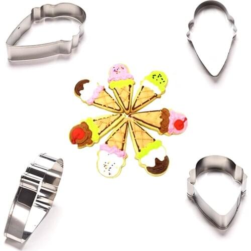 1pcs Ice Cream Cone Cake Biscuit Cookie Cutter Bread Cupcake Mold Stainless Steel