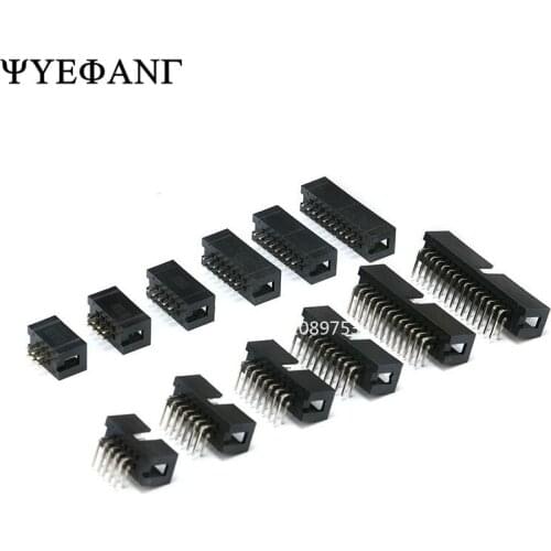 10PCS DC3 6P 8P 10P 14P 16P 20P 26P 30P 34P 40P 50P 2.54mm Socket Header Connector ISP Male Double-spaced IDC JTAG