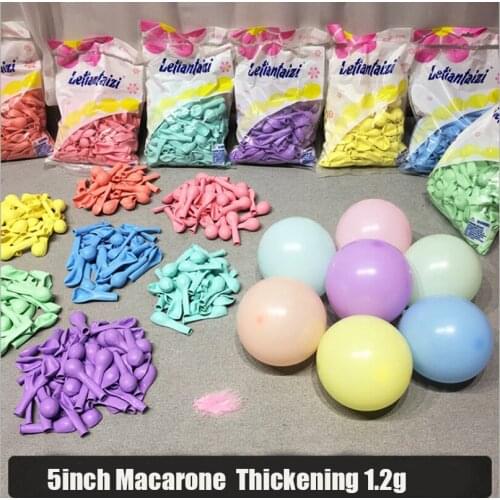 100pcs 5 Inch Macaron Thickened Balloon Childrens Birthday Party Wedding Background Wall Decoration Festival Celebration Flying