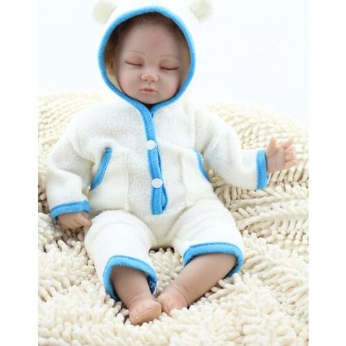 17 Inch Soft Silicone Realistic Reborn Doll Babies Beauty Sleeping Baby Toys Lifelike Little Mommy Bedtime Baby Dolls Kids Gifts