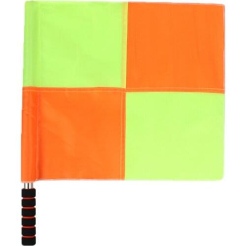 2pcs Soccer Linesman Equipment Fair Play Sports Match Accessories Waterproof With Storage Bag Hockey Referee Flag Practical