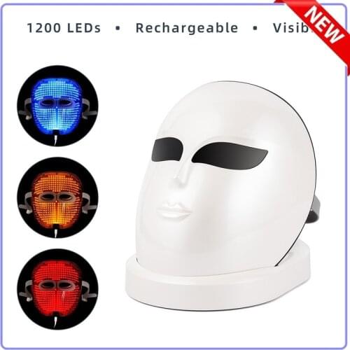 3 Color 1200PCS LEDS Facial MaskUp Grade Version LED Light Therapy Machine Skin Rejuvenation Tighten Anti Wrinkle Acne Removal