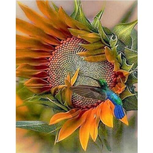 5D Diy Diamond Painting Embroidery Pattern Animal Birds Sunflower 3d Cross Stitch Kits Drill Wall Sticker Home Decorations