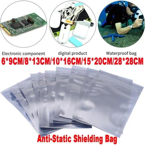 50PC 28*28CM Anti-static Shielding Bags Esd Anti Static Package Zip Lock Bag Waterproof Ziplock Self Seal Antistatic Storage Bag