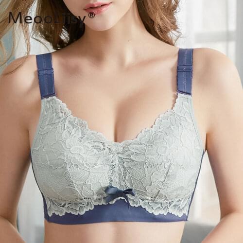 MeooLiisy Sexy Lace Brassiere Wire Free Push Up Bra Lingerie In-House Design 3/4 B C Dup Woman Lingerie 2021 Womens Intimates