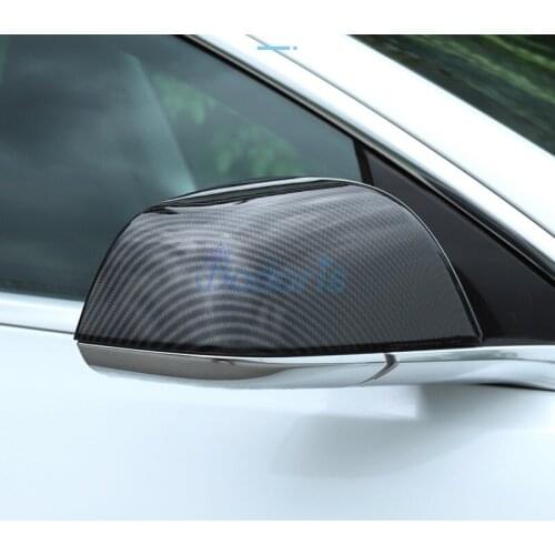 Carbon Fiber Color Side Wing Mirror Cover Door Rear View Overlay Protector Car Styling For Tesla Model 3 2017-2019 Accessories