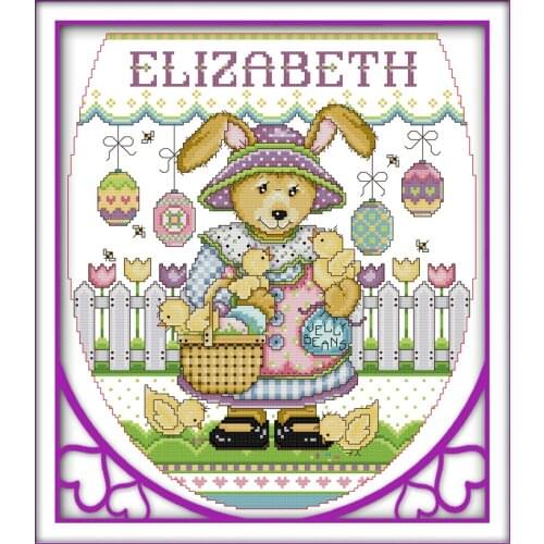 Easter egg park cross stitch kit aida 14ct 11ct count print canvas stitches embroidery DIY handmade