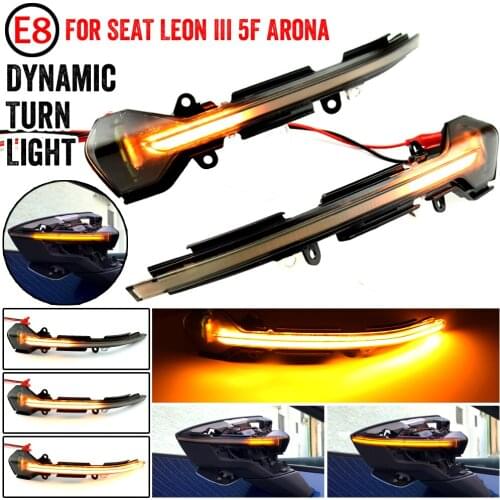 For SEAT Leon III Mk3 5F 13-18 Ibiza KJ Mk5 V Arona 17-18 LED Dynamic Turn Signal Blinker Sequential Side Mirror Indicator Light