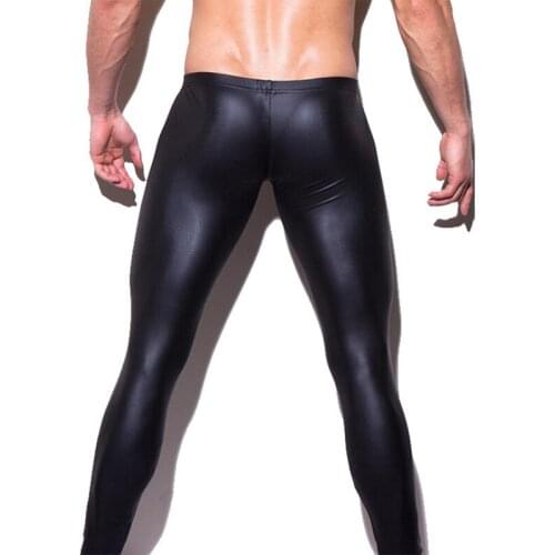 European and American mens leather pants sexy slim pants