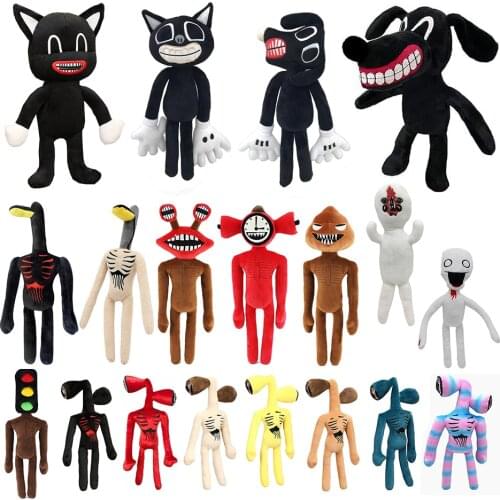 25-37cm Anime Siren Head Plush Doll Toys Scary Black White Red Sirenhead Cat Soft Cartoon Stuffed Figure Children Gifts