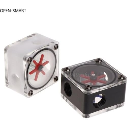 OPEN-SMART 3 Way Water Cooling Flow Meter Indicator For PC Water Cooling System G1/4 Thread