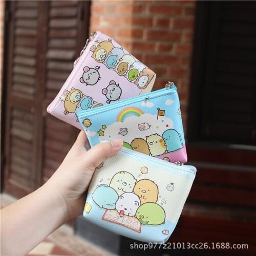 IVYYE 1PCS Sumikko gurashi Series Anime PU Coin Purse Cartoon Soft Change Bags Coins Wallet Card Key Storage Gift