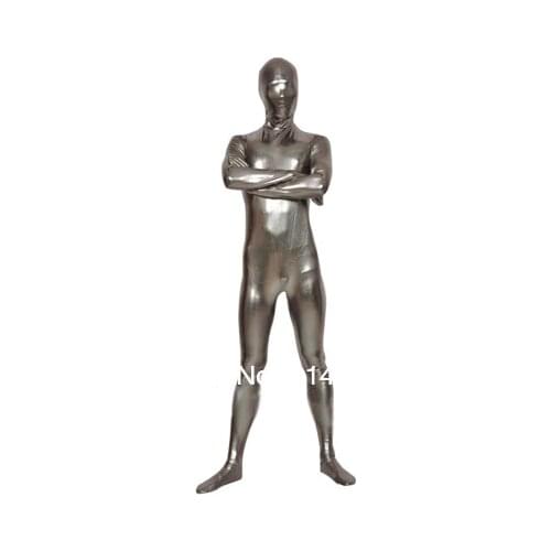 Silver Fullbody Shiny Metallic Zentai Tights