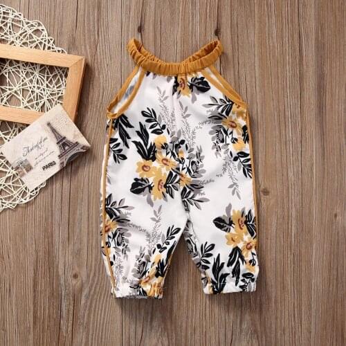 2020 Summer Baby Clothing Fashion Toddler Kid Baby Girl Floral Romper Infant Jumpsuit Sleeveless Sunsuit Clothes Outfit Set 0-4T