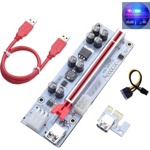 300set White PCI-E Riser 008 Express 1X 4x 8x 16x Extender PCI E USB Riser Card Adapter 008S SATA 15 pin for BTC Mining Miner