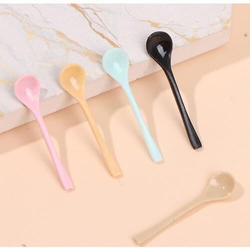 Candy Color 5Pcs 1/12 Dollhouse Miniature Accessories Mini Resin Desserts spoon Model Simulation Toys for Doll House Decoration