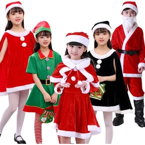 Bluey boy kids costume suit Santa Claus costume role playing boy girl suit hat beard pants dress red new style children size