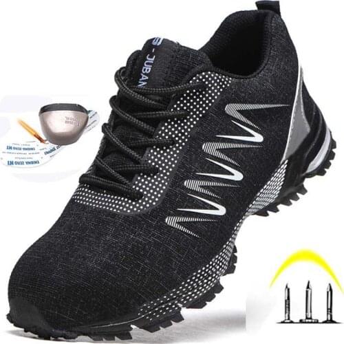 Steel Toe Cap Leisure Sports Lightweight Labor Protection Shoes Wear-Resistant Non-Slip Fly-Woven Surface Safety Work Shoes