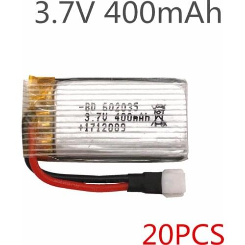 Limskey Original Battery For X4 H107 H31 Spare Parts 3.7V 400mah H31-011 Lipo battery 3.7V 400 mah For H31 XH plug 30C 20pcs