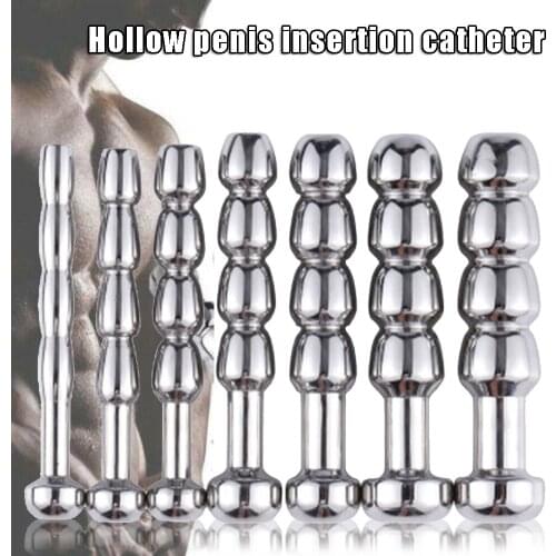 Metal Hollow Urethral Stretching Penis Plug Dilator Male Masturbation Tool Sex Toy SDFA88