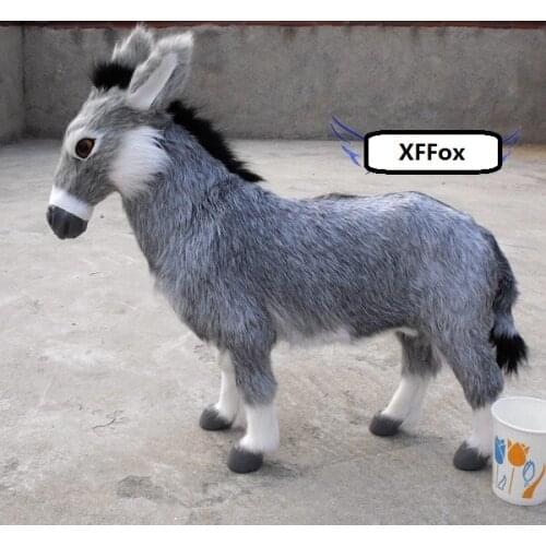 Big simulation donkey model polyethylene&furs real life donkey doll gift 42x40cm xf3015