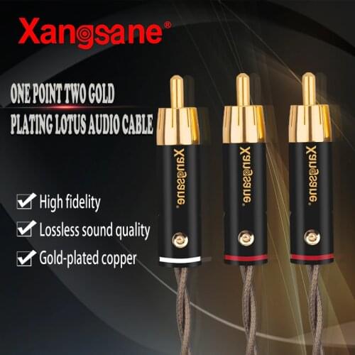 Xangsane music ribbon fever hifi 1RCA to 2RCA speaker cable 1 to double lotus silver-plated audio cable