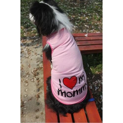 New Daddy Mommy letter Printing Design Pet Dogs Summer Vest Clothes Free Shiping By CPAM Medium Large Dogs Clothing