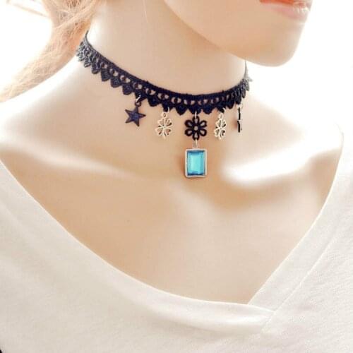 The New Womens Fashion Friends Ke Gete Retro Style Victorian Lace Collar Necklace Jewelry Crystal Necklace