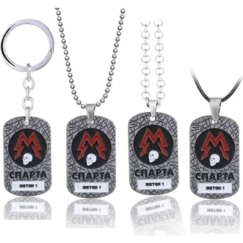 Game Metro Exodus 2033 Necklace Skull Pendant Chains Choker Dog Tag Necklaces Game Jewelry llaveros Gifts Men Women Player
