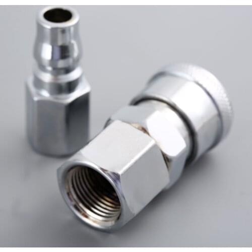 2pcs/kit SF20+PF20 Pneumatic Fitting Euro Air Line Hose Compressor Connector Iron Quick Release 1/4" BSP Female Thread Coupler