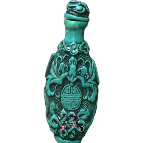 Antique ornament Turquoise snuff bottle home decoration office creative five blessings