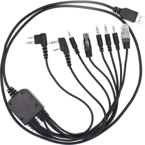 8 in 1 USB Programming Cable for Walkie-Talkie UV-5R BF-888S UV82 for portable Radio Accessories