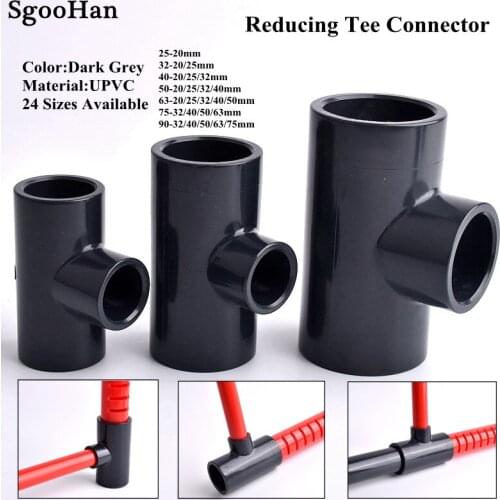 Inner Diameter 25~40mm UPVC Pipe Reducing Tee Connector Irrigation System Hydroponic Frame Aquarium Fish Tank 3-Way Socket Joint