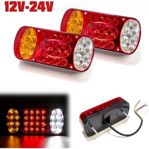Pair 12V 32 LED Car Truck Tail Light Taillight Rear Stop Brake Light Signal Lamp Indicator Trailer Truck Lorry Caravan Van UTE