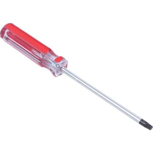 2 Pcs Red Clear Antislip Handle 4mm Magnet Tip T25 Security Torx Screwdrivers