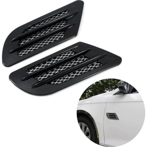 2Pcs ABS Plastic Car Auto Side Vent Air Flow Fender Intake Sticker for Fender Hole Cover Intake Grille Decor CSL2017