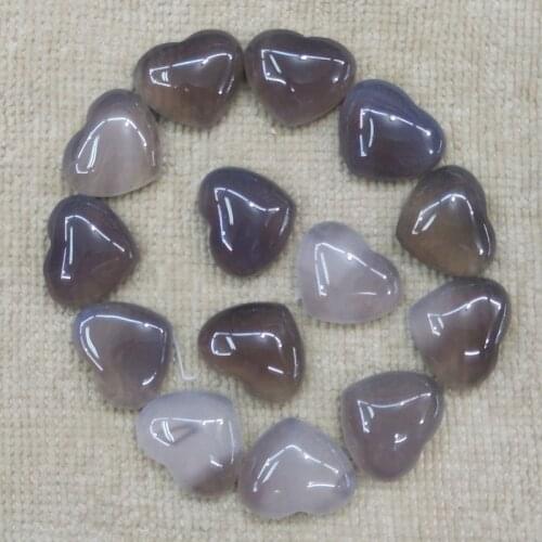 2016 new top quality natural gray onyx heart shape cab cabochons beads for jewelry making 15x18mm wholesale 30pcs/lot free