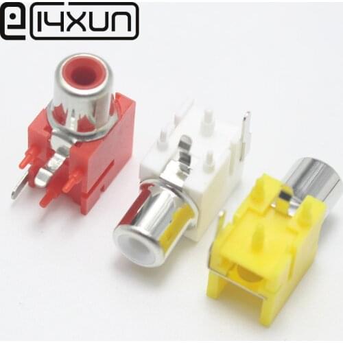 4pcs New 1Pole 2Pin RCA Female Audio Video Plug AV Connector Socket Connector AV-8.4-9 White / Red / Yellow PCB Parts
