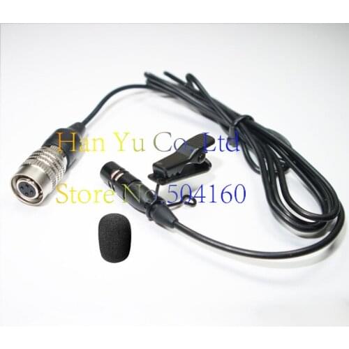 4pcs Free Shipping Pro BLACK Wireless Lavalier Lapel Omni Directivity Microphone for Audio-Technica Mic System Hirose 4Pin