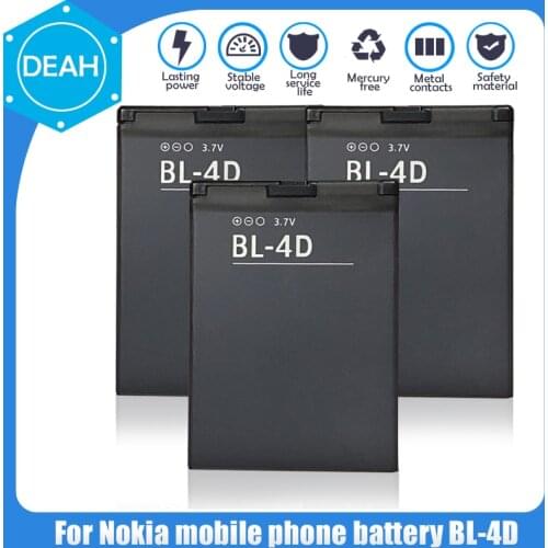 1200mAh BL-4D BL4D BL 4D Phone Battery For Nokia N97 mini N8 N5 E5 E6 E7 702T T7 803 N803 Rechargeable Lithium Polymer Batteries